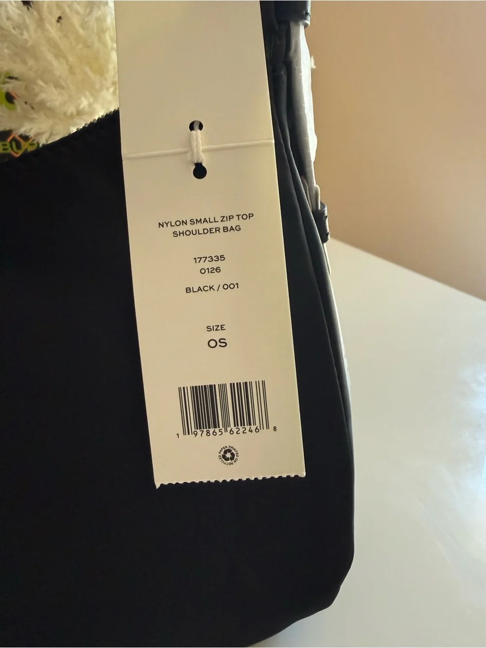 NWT , TORY BURCH NYLON SMALL ZIP TOP SHOULDER BAG black